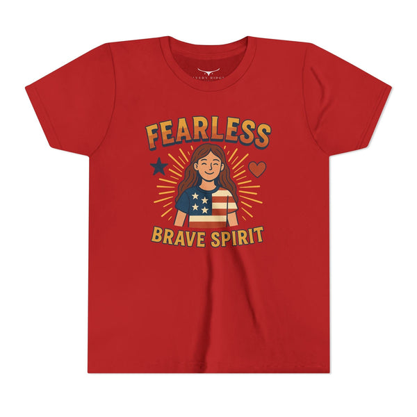 Fearless Brave Spirit Youth T-ShirtApparel - Red / S - Kids clothes