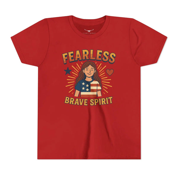 Fearless Brave Spirit Youth T-ShirtApparel - Red / S - Kids clothes