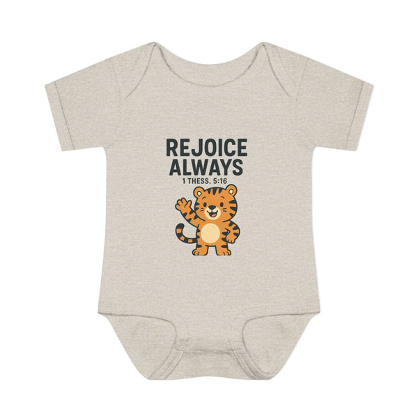 Rejoice Christian Baby Bodysuit - NB (0-3M) / Natural Heather - Kids clothes