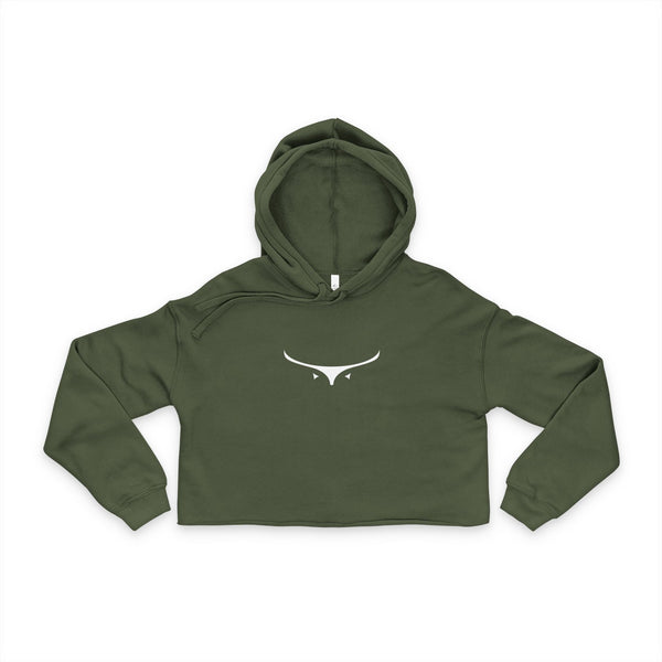 Womens Cropped Hoodie - Avery Ridge Ranch - Military Green / S - Hoodie