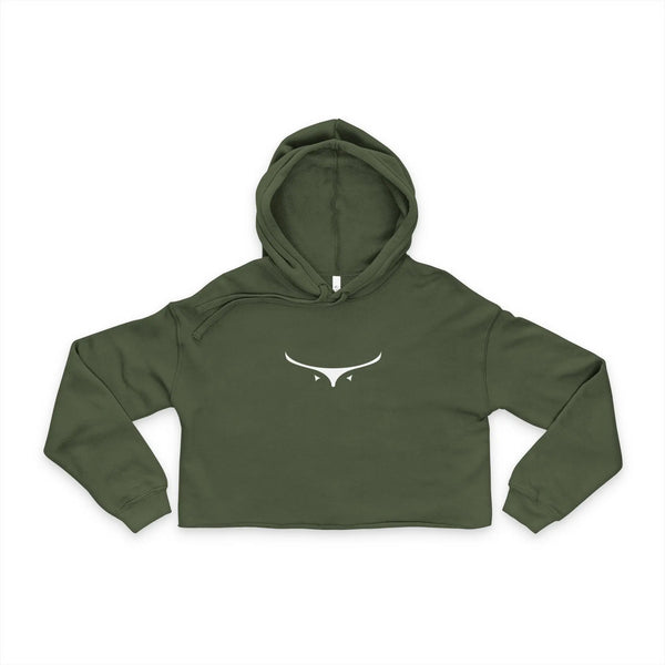 Womens Cropped Hoodie - Avery Ridge Ranch - Military Green / S - Hoodie