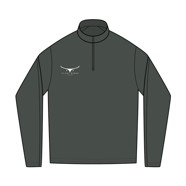 Unisex Stretch Quarter-Zip Pullover - Avery Ridge Ranch - S / Anchor Grey - Sweatshirt