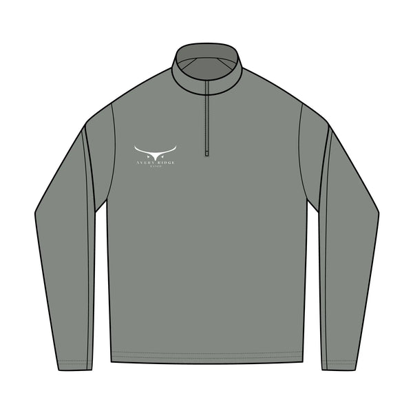 Unisex Stretch Quarter-Zip Pullover - Avery Ridge Ranch - XS / Gusty Grey - Sweatshirt