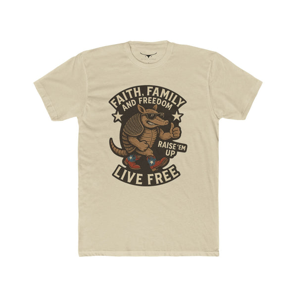 Faith Family Freedom Unisex Tee | Live Free Cotton Shirt Casual Wear Gift for Men Women Everyday Outfit Patriotic