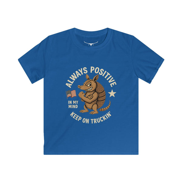 Always Positive Kids Tee Fun Children’s T-Shirt Motivational Youth Shirt Cute Everyday Wear Gift for Kids - Royal / XS