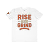 Men’s Lightweight Fashion Tee - Rise and Grind T-Shirt for Motivation Gym Wear Casual Style Gift for Fitness
