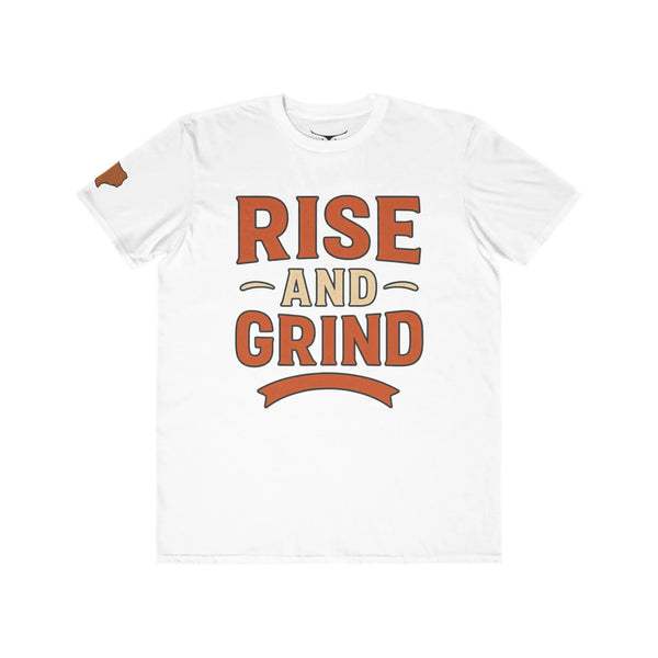 Men’s Lightweight Fashion Tee - Rise and Grind T-Shirt for Motivation Gym Wear Casual Style Gift for Fitness