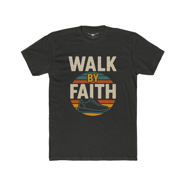 Walk By Faith - Mens T-Shirt - Solid Heavy Metal / XS - T-Shirt