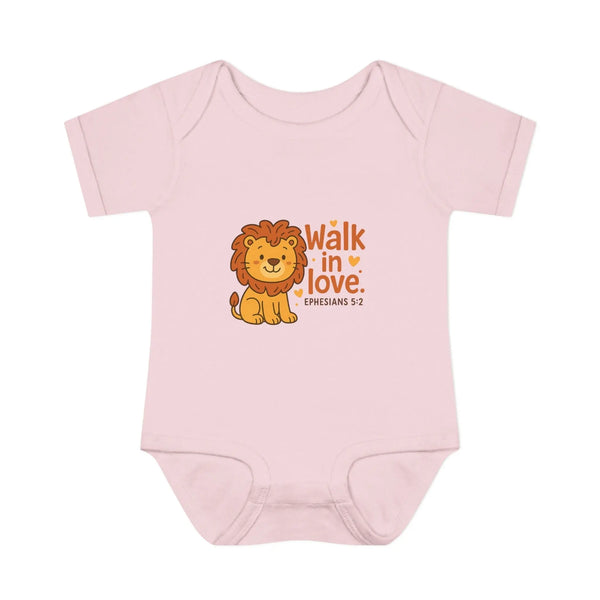 Walk in Love Lion Design Baby Bodysuit - NB (0-3M) / Ballerina - Kids clothes
