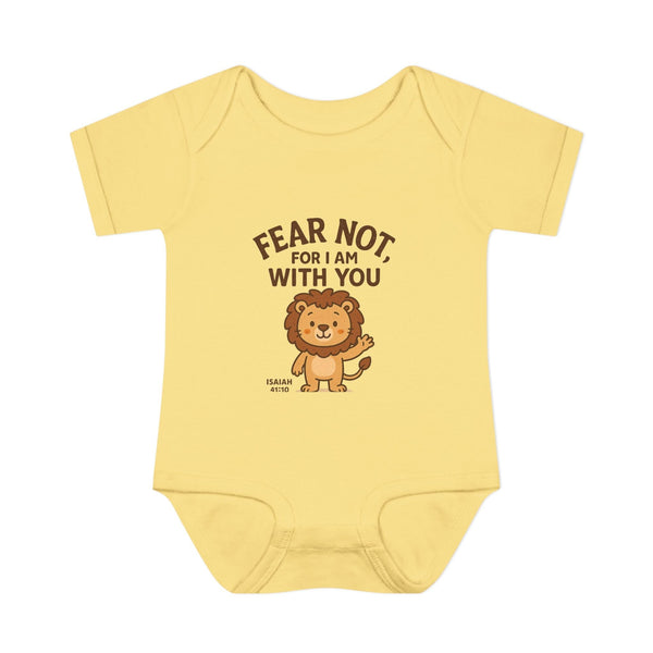 Fear Not Lion Baby Bodysuit - Cute Infant Outfit Newborn Gift Baby Shower Present Family Celebration Apparel