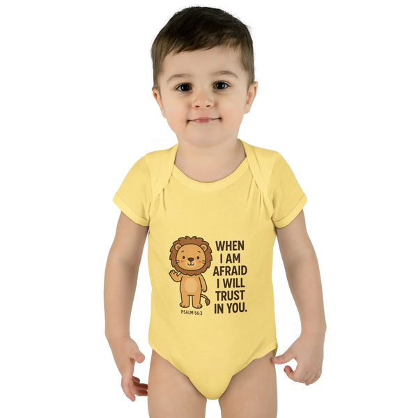 Inspirational Baby Bodysuit: ’When I Am Afraid I Will Trust in You’ - Kids clothes