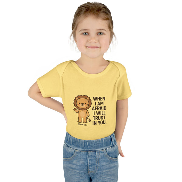 Inspirational Baby Bodysuit: ’When I Am Afraid I Will Trust in You’ - Kids clothes