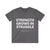 Mens Christian V-Neck T-Shirt – Strength Grows in Struggle | 2 Cor 12:10 - S / Charcoal - V-neck